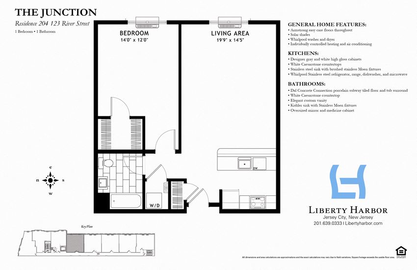 JUNCTION-1BR FLOOR PLAN-APT 204/304/404 JUNCTION-1 BEDROOM PLAN F